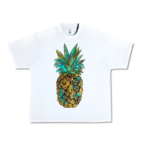 White leopar turquoise pineapple Urban Heavy Tee - JahusDesignShop