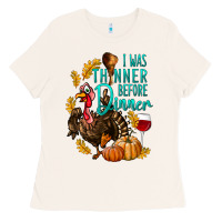 Bone I Was Thinner Before Dinner Turkey Thanksgiving Ladies Tee - LillyAllenDesigns