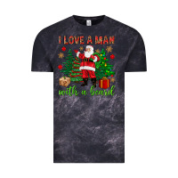Cloud Black I love a man with a beard Christmas Vintage Tee - NancyCooperArtShop