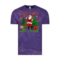Cloud Purple I love a man with a beard Christmas Vintage Tee - NancyCooperArtShop
