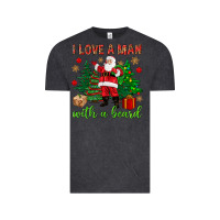 Vintage Black I love a man with a beard Christmas Vintage Tee - NancyCooperArtShop