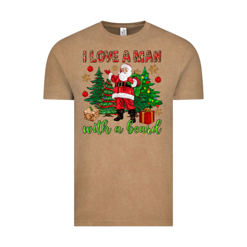 I Love A Man With A Beard Christmas Vintage Tee by NancyCooperArtShop | Teevron