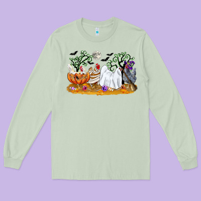 Halloween Chicken Long Sleeve Tee Designed By Cowgirlartshop