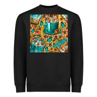 Black american football coffee cups with butterfly and leopard seamless patt Heavyweight Sweatshirt - BundleAndBundleShop