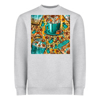 Heather Grey american football coffee cups with butterfly and leopard seamless patt Heavyweight Sweatshirt - BundleAndBundleShop