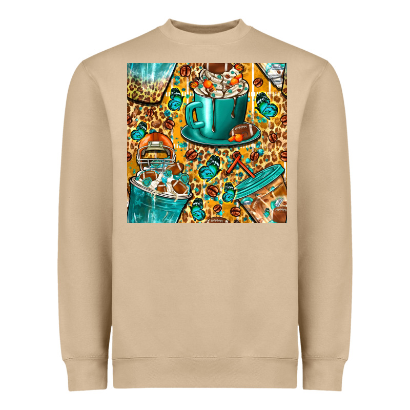 American Football Coffee Cups With Butterfly And Leopard Seamless Patt Heavyweight Sweatshirt by BundleAndBundleShop | Teevron