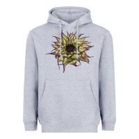 Heather Grey sun   fill purple sunflower Heavyweight Hoodie - LillyAllenDesigns