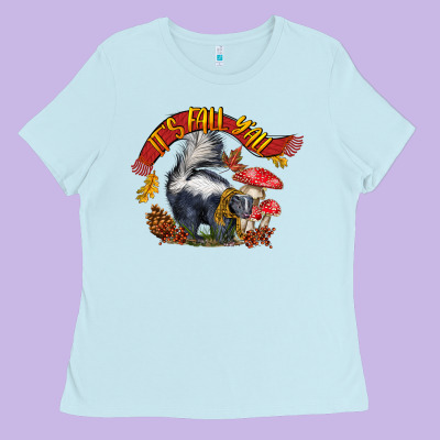 It's Fall Y'all Skunk Ladies Tee Designed By Lillyallendesigns