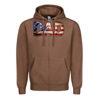 Chestnut American Flag Dad 4th of July Zipper Hoodie - LillyAllenDesigns