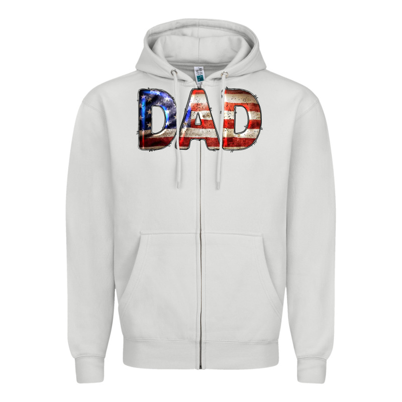 American Flag Dad 4th Of July Zipper Hoodie by LillyAllenDesigns | Teevron