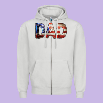 American Flag Dad 4th Of July Zipper Hoodie Designed By Lillyallendesigns