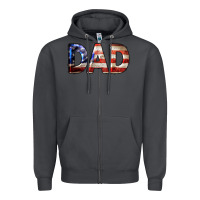 Smoke American Flag Dad 4th of July Zipper Hoodie - LillyAllenDesigns