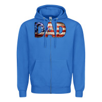 True Royal American Flag Dad 4th of July Zipper Hoodie - LillyAllenDesigns