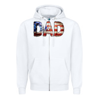 White American Flag Dad 4th of July Zipper Hoodie - LillyAllenDesigns