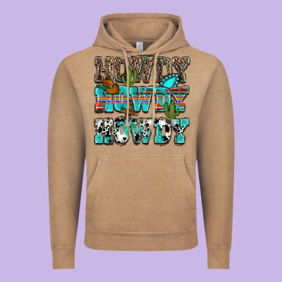 Western Howdy Howdy Howdy Vintage Hoodie Designed By Howdyjamesfarm