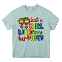 Just A Girl Who Loves Her Wifey Heavy Core Tee | Teevron