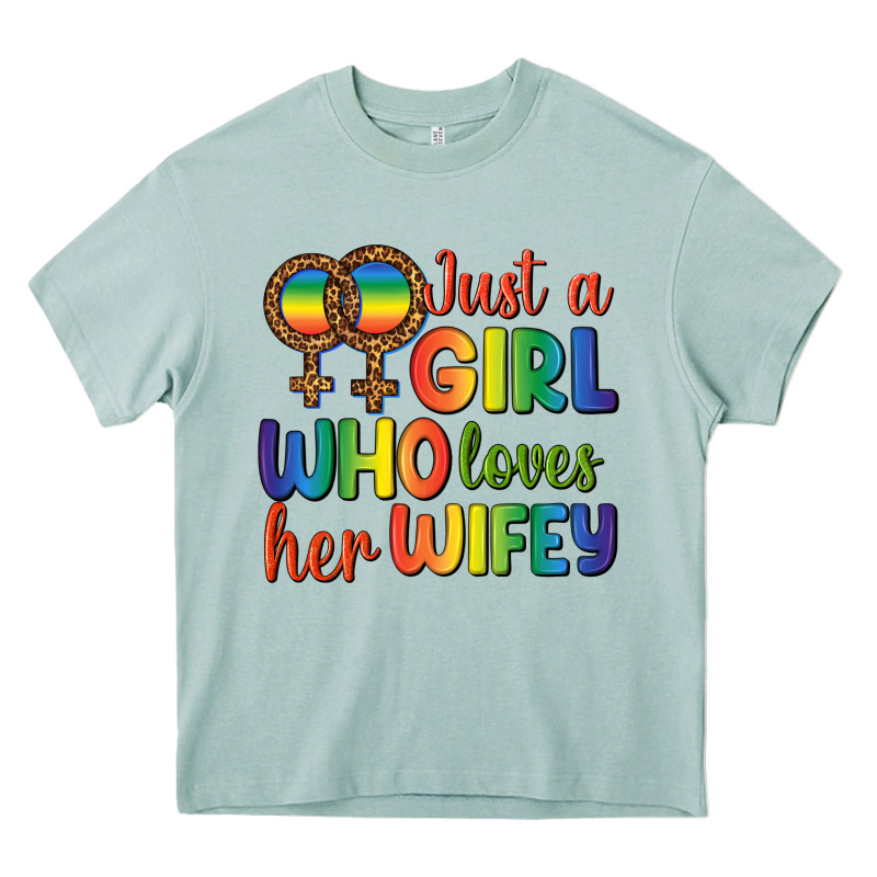 Just A Girl Who Loves Her Wifey Heavy Core Tee by BundleAndBundleShop | Teevron