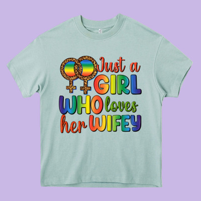 Just A Girl Who Loves Her Wifey Heavy Core Tee Designed By Bundleandbundleshop