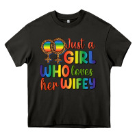 Asphalt Just A Girl Who Loves Her Wifey Heavy Core Tee - BundleAndBundleShop