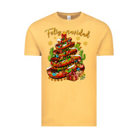 Vintage Mustard Christmas Feliz Navidad Vintage Tee - NancyCooperArtShop