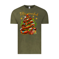 Vintage Olive Christmas Feliz Navidad Vintage Tee - NancyCooperArtShop