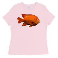 Bubblegum Pink California Garibaldi Fish Ladies Tee - RanaPortraitStore