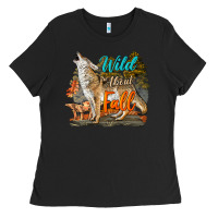 Black Wild About Fall Coyote Ladies Tee - LillyAllenDesigns