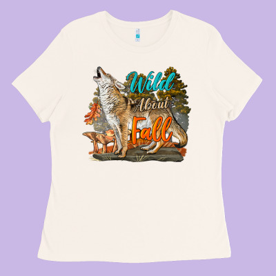 Wild About Fall Coyote Ladies Tee Designed By Lillyallendesigns