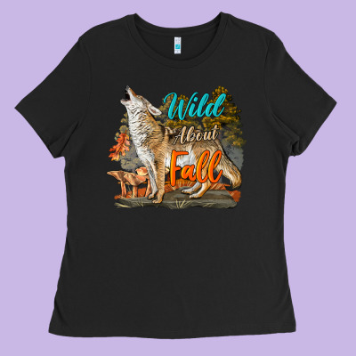Wild About Fall Coyote Ladies Tee Designed By Lillyallendesigns