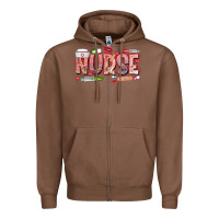 Chestnut Nurse Valentine Zipper Hoodie - CowhideDigitalArt