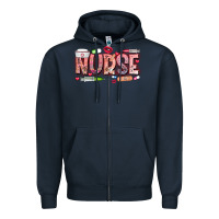 Navy Nurse Valentine Zipper Hoodie - CowhideDigitalArt