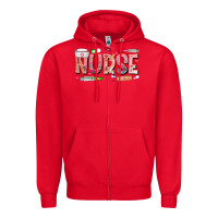Red Nurse Valentine Zipper Hoodie - CowhideDigitalArt