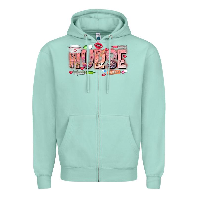 Nurse Valentine Zipper Hoodie by CowhideDigitalArt | Teevron