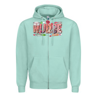 Seafoam Nurse Valentine Zipper Hoodie - CowhideDigitalArt
