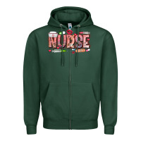 Sports Green Nurse Valentine Zipper Hoodie - CowhideDigitalArt