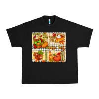 Black Hello Fall pumpkins Urban Heavy Tee - NancyCooperArtShop