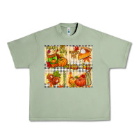 Oil Green Hello Fall pumpkins Urban Heavy Tee - NancyCooperArtShop