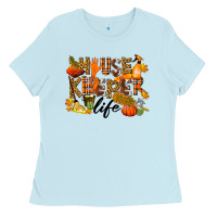 Baby Blue Housekeeper life fall Ladies Tee - LillyAllenDesigns