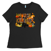 Black Housekeeper life fall Ladies Tee - LillyAllenDesigns