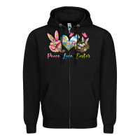 Black Peace love Easter Zipper Hoodie - LillyAllenDesigns