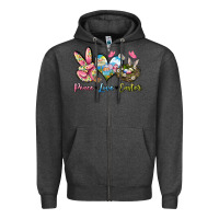 Charcoal Heather Peace love Easter Zipper Hoodie - LillyAllenDesigns