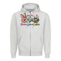 Dove Grey Peace love Easter Zipper Hoodie - LillyAllenDesigns