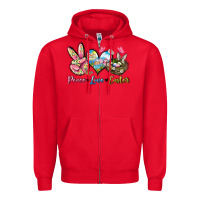 Red Peace love Easter Zipper Hoodie - LillyAllenDesigns