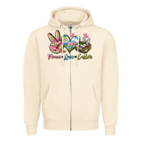 Sandshell Peace love Easter Zipper Hoodie - LillyAllenDesigns