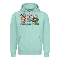 Seafoam Peace love Easter Zipper Hoodie - LillyAllenDesigns