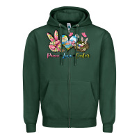 Sports Green Peace love Easter Zipper Hoodie - LillyAllenDesigns