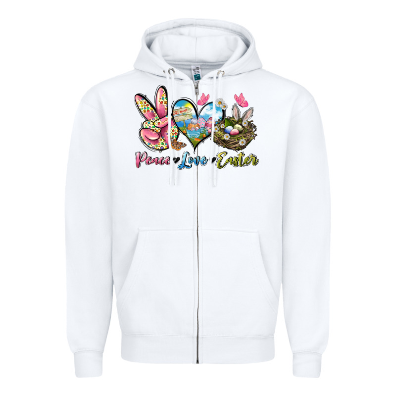 Peace Love Easter Zipper Hoodie by LillyAllenDesigns | Teevron