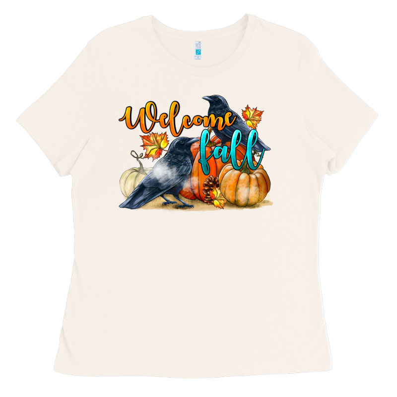 Welcome Fall With Crow Ladies Tee by LillyAllenDesigns | Teevron