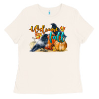 Bone Welcome Fall With Crow Ladies Tee - LillyAllenDesigns