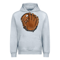 Heather Grey baseball glove Urban Hoodie - BarkalooDesign